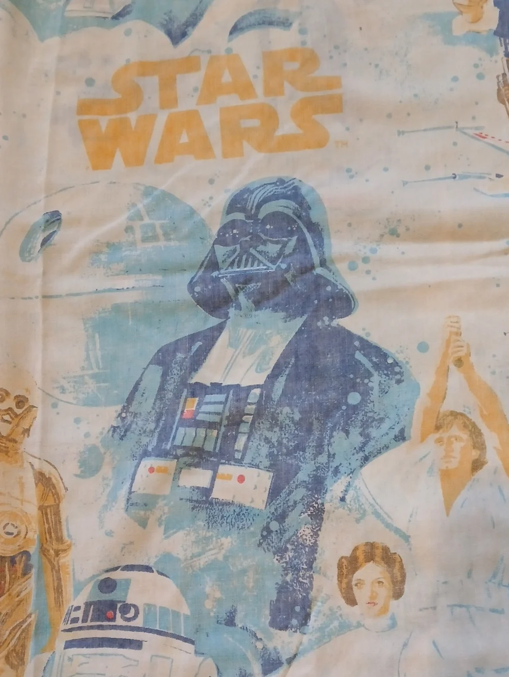 Vintage Star Wars Twin Size Flat Sheet